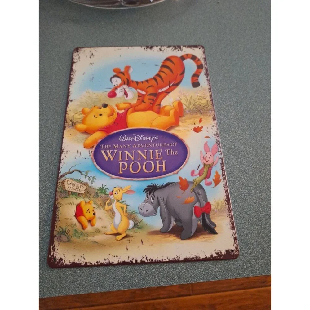 Authorized Vintage Winnie the Pooh & Tigger Metal Tin Sign – 8” x 12” - Picture 1 of 2
